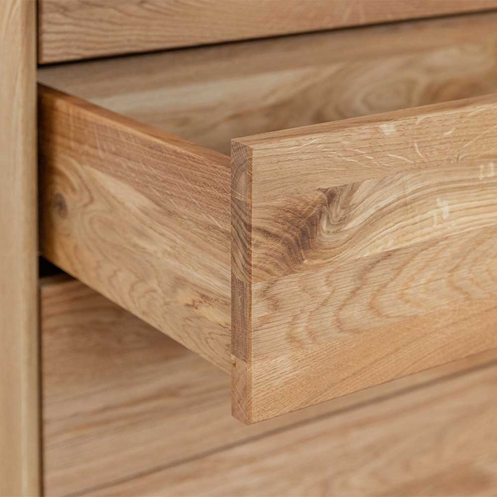 Design Eiche Schrank mit getönten Glastüren - Fabiella