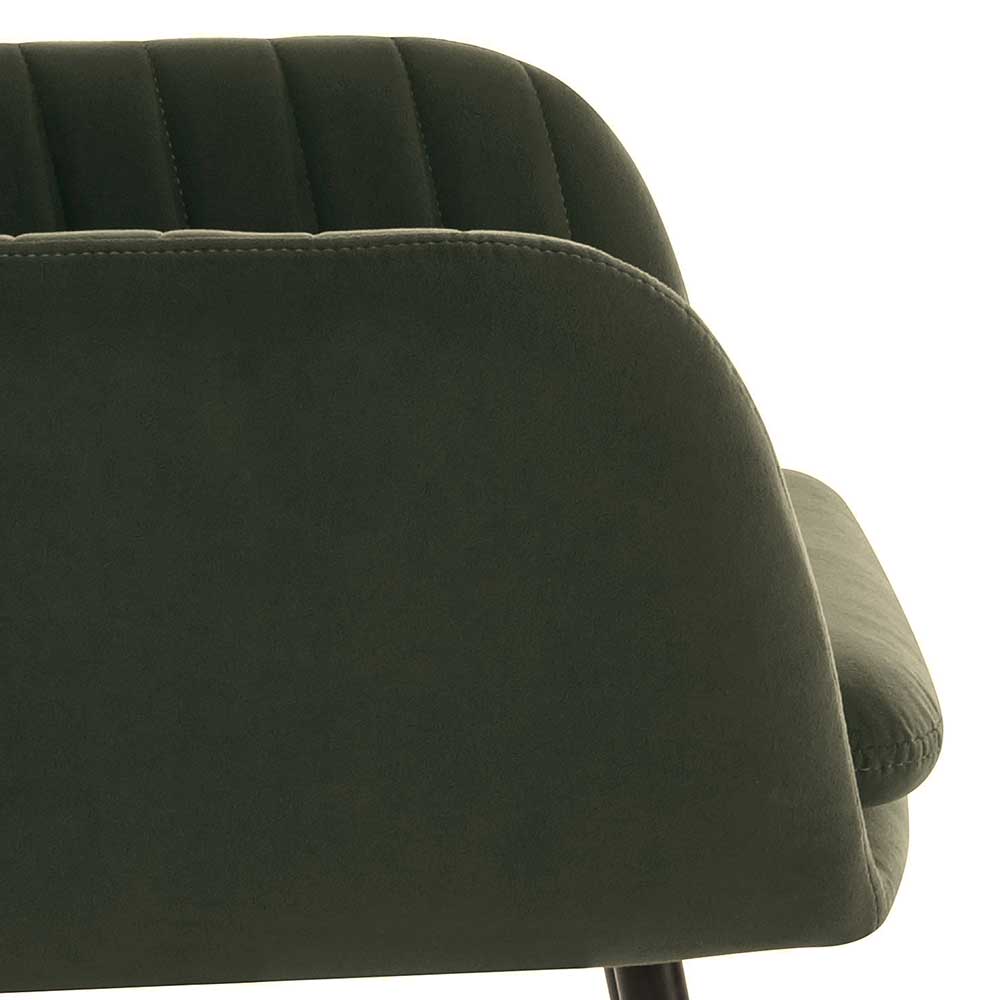 Dunkelgrüne Armlehnenstühle aus Samtvelours - Fegaria (2er Set)