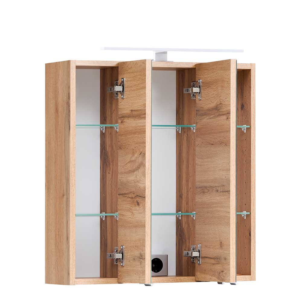 Holzoptik Badblock Schränke - Drumias (vierteilig)