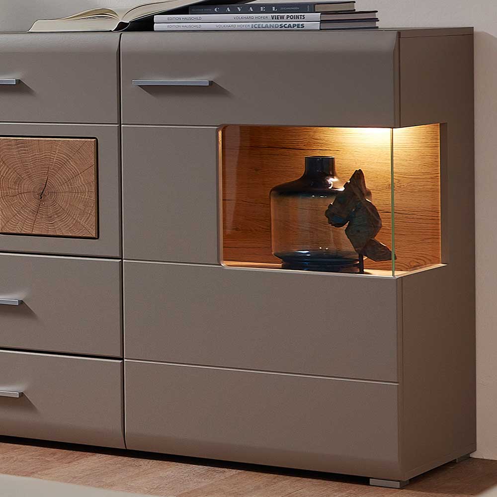 Sideboard mit Glaseinsätzen & LED Licht - Fraguca