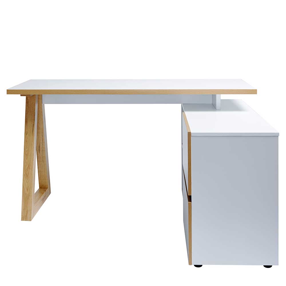 Winkel Skandi Design Schreibtisch mit Stauraum - Piatra