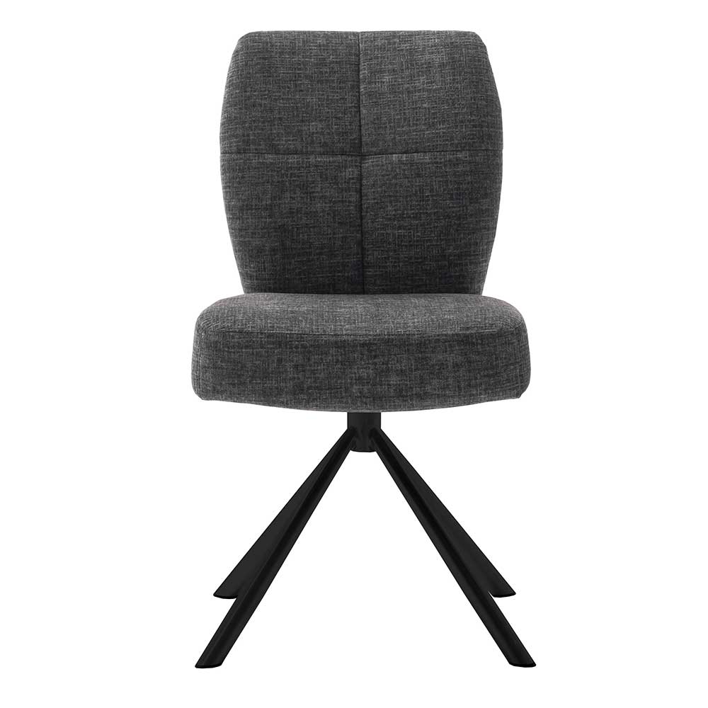 Stuhl mit Federkern-Sitz in Anthrazit - Praga (2er Set)