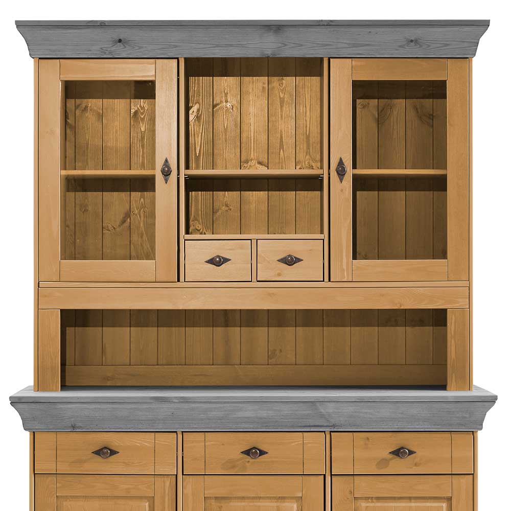 Landhaus Buffetschrank aus Massivholz zweifarbig - Eshelas