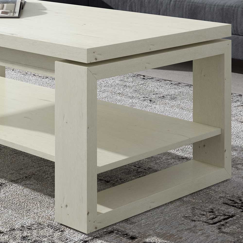 Höhenverstellbarer Wohnzimmertisch in Creme - Anoek