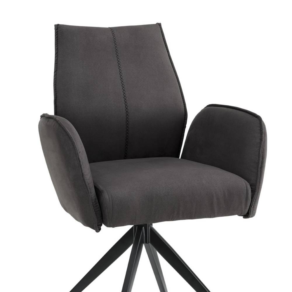 Drehbare Polsterstühle mit Armlehnen - Aturin (2er Set)