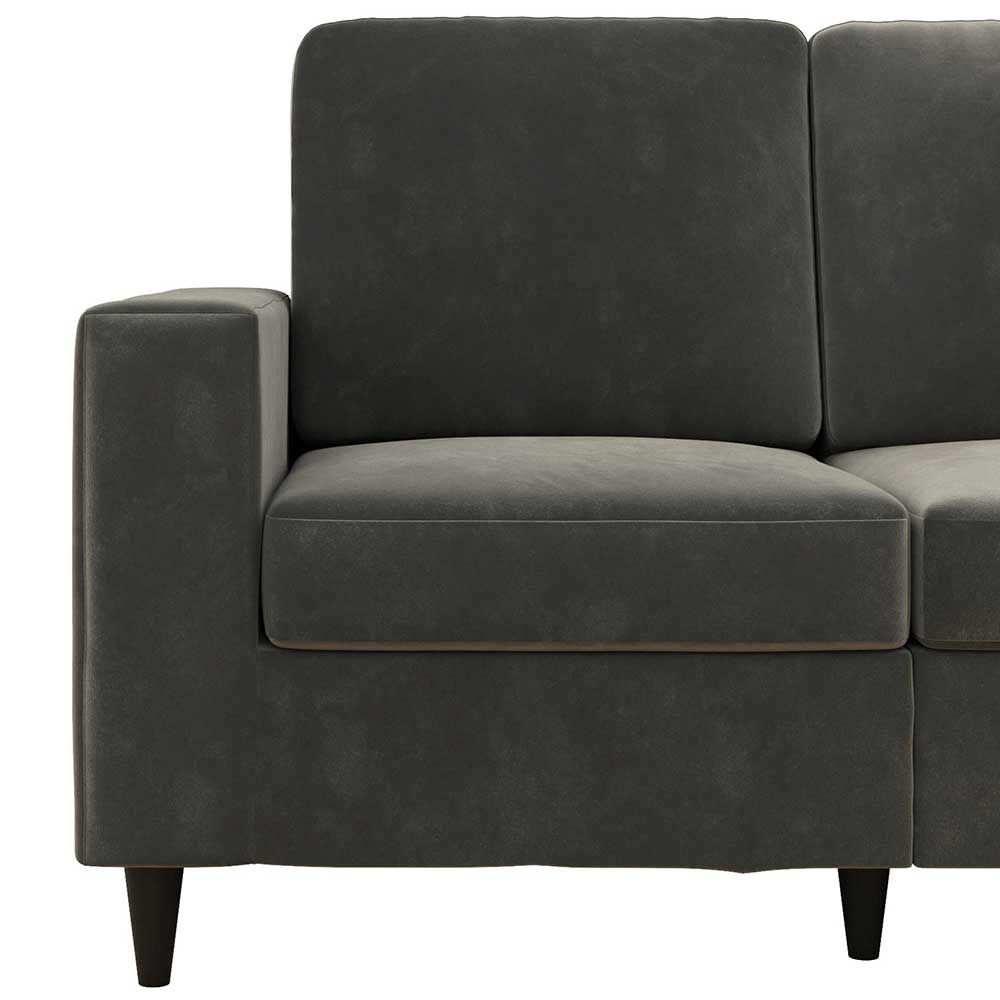 Retrocouch aus Samt in Grau - Luryma