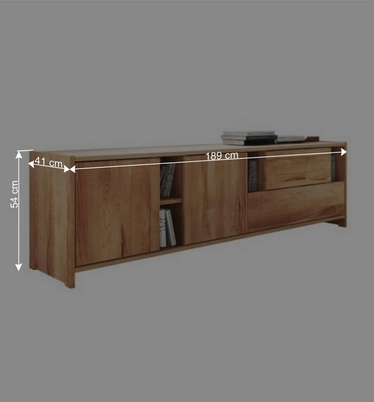 Design Lowboard Salomonia aus Kernbuche Massivholz