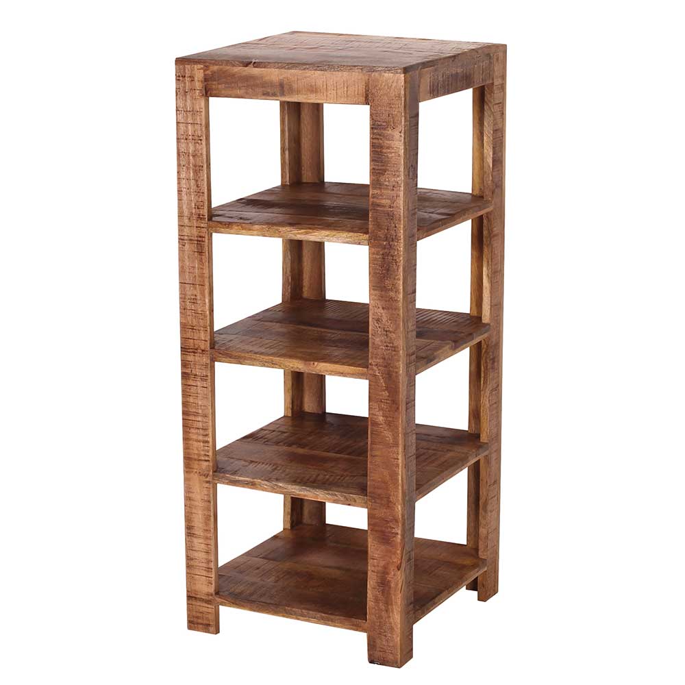 4 Fächer Regal aus Mangobaum Massivholz - Camelo