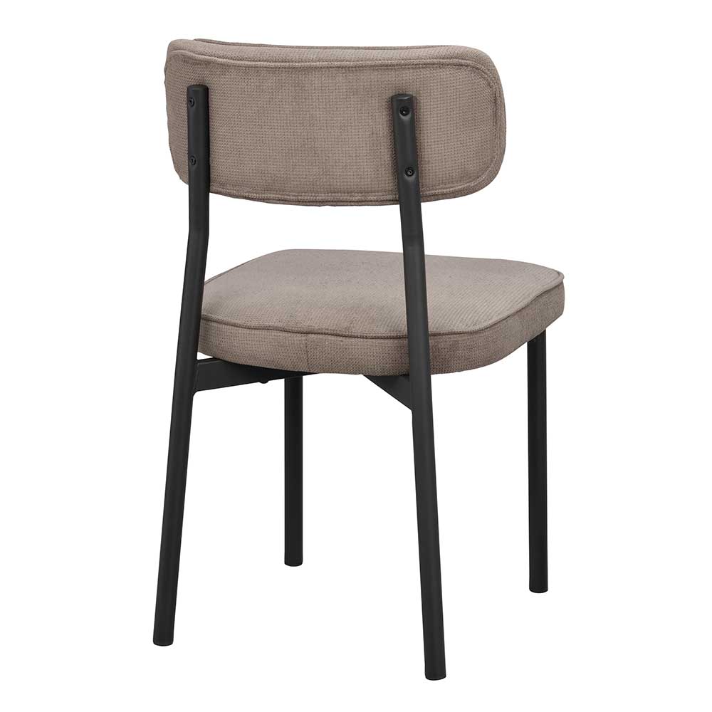 Esszimmerstuhl in Graubraun gepolstert - Vulcanisa (2er Set)