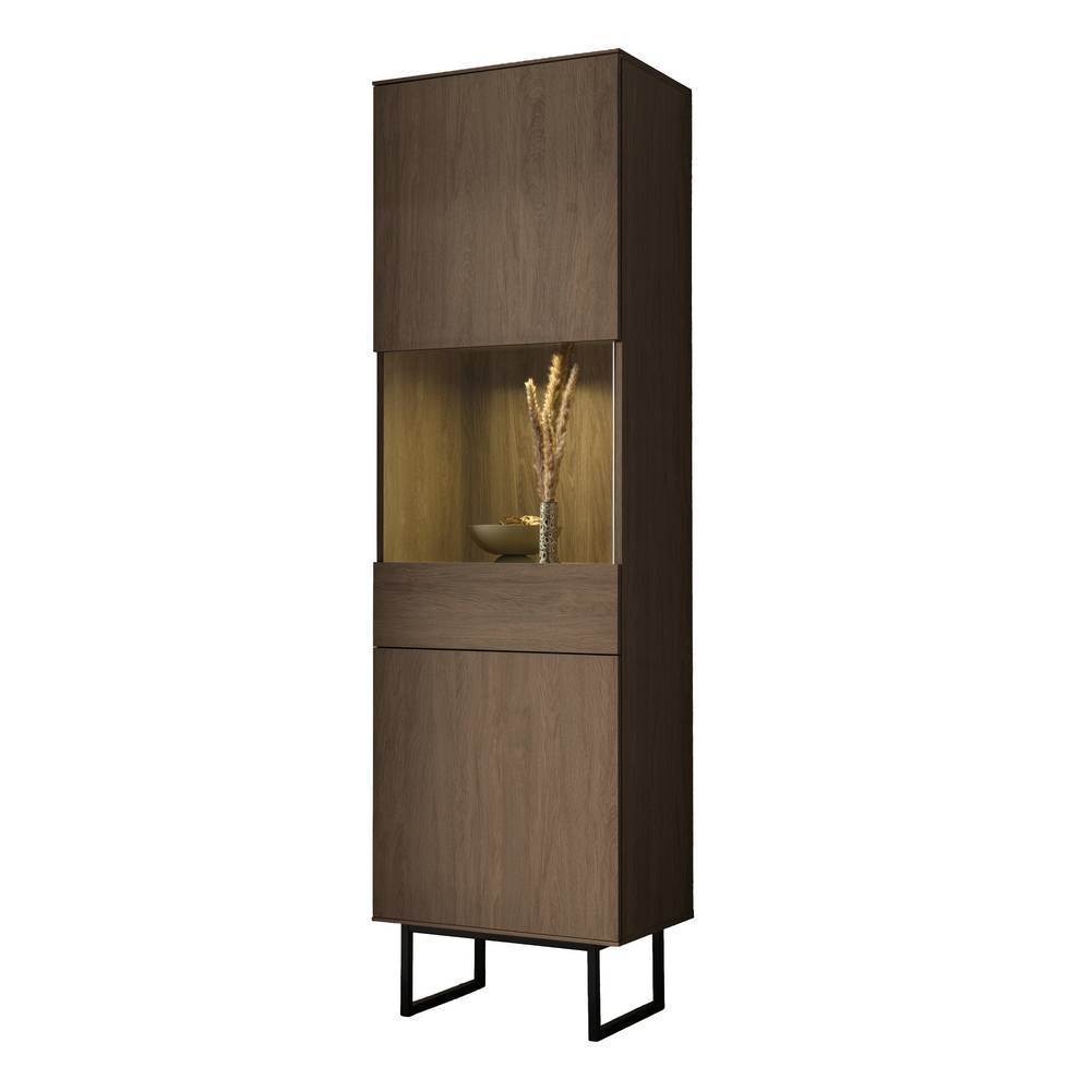 Vitrinenschrank in Nussbaum Optik - Julado