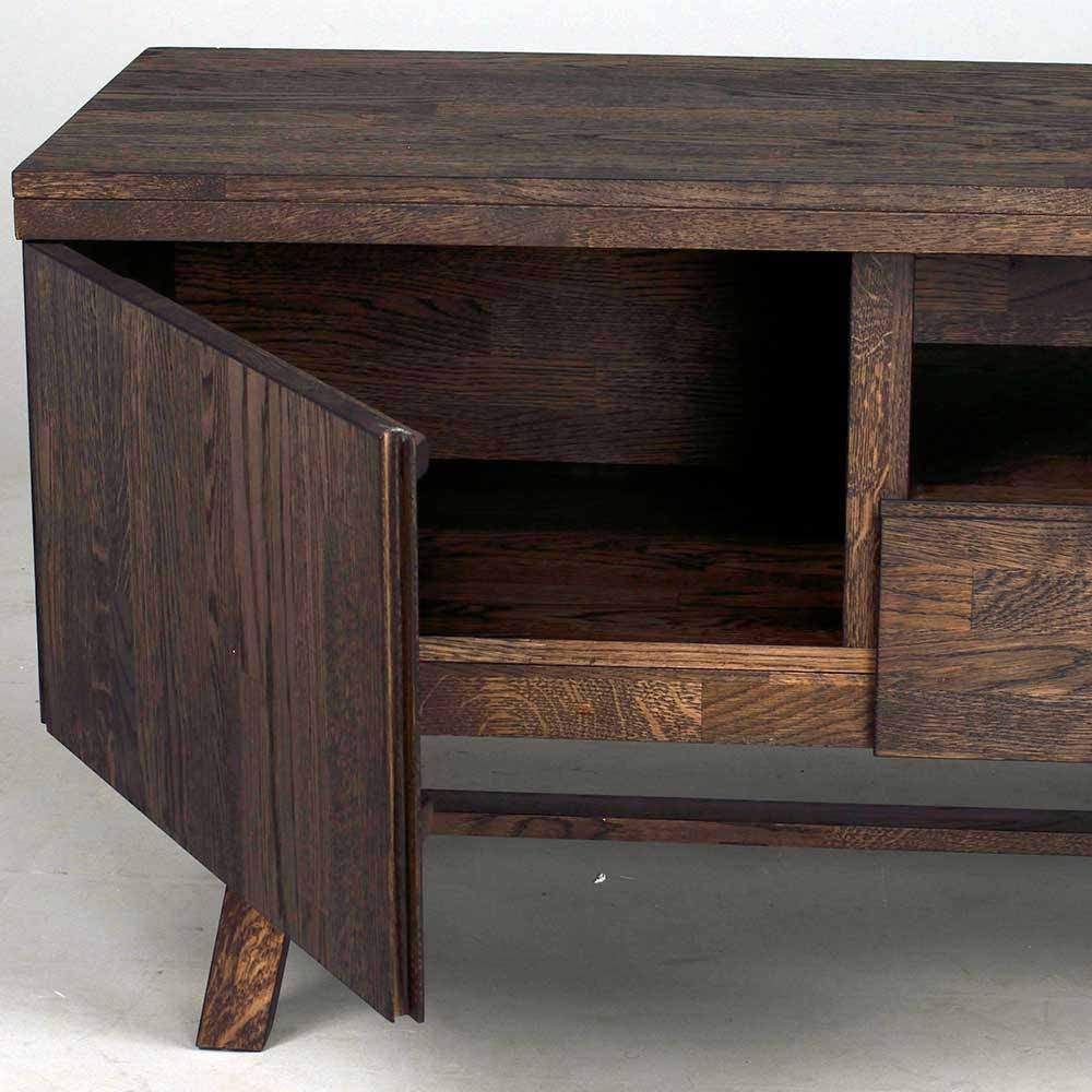 Markantes Retro TV Board aus Eiche dunkel - Vedraza