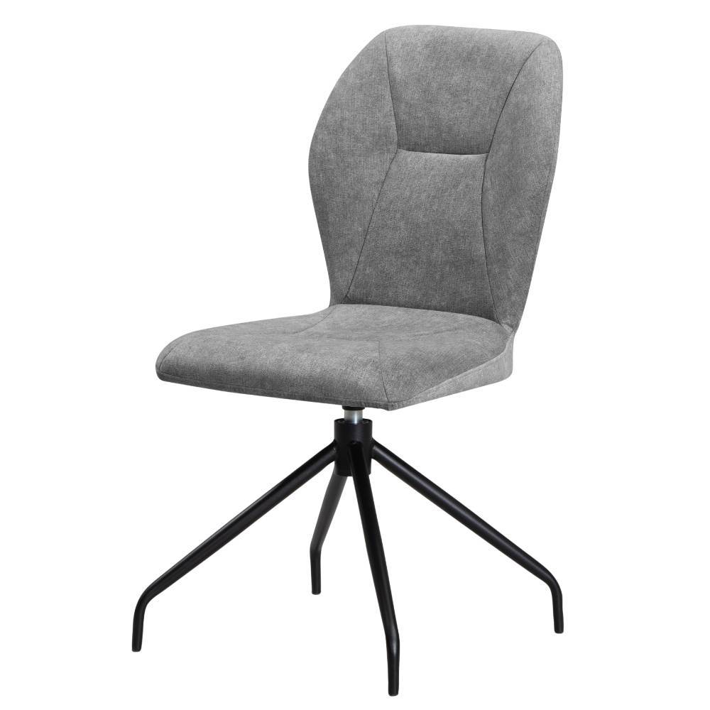 Flockstoff Stühle in Grau mit Schwarz - Pogarana (2er Set)