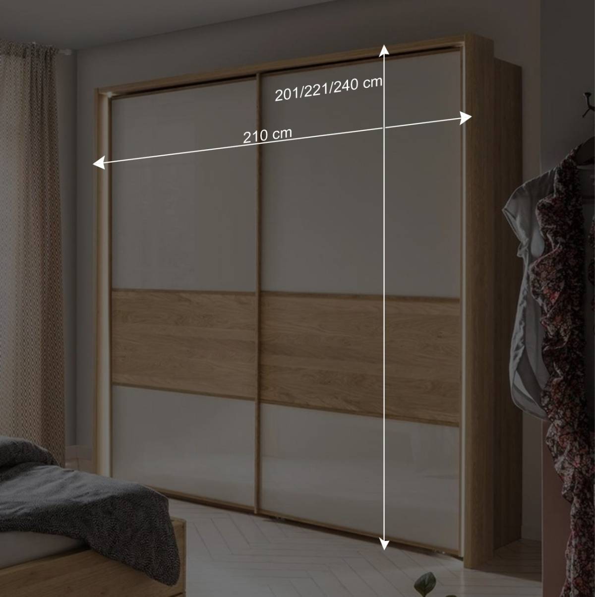 Schlafzimmer Schwebetürenschrank 2-türig - Emdsiva