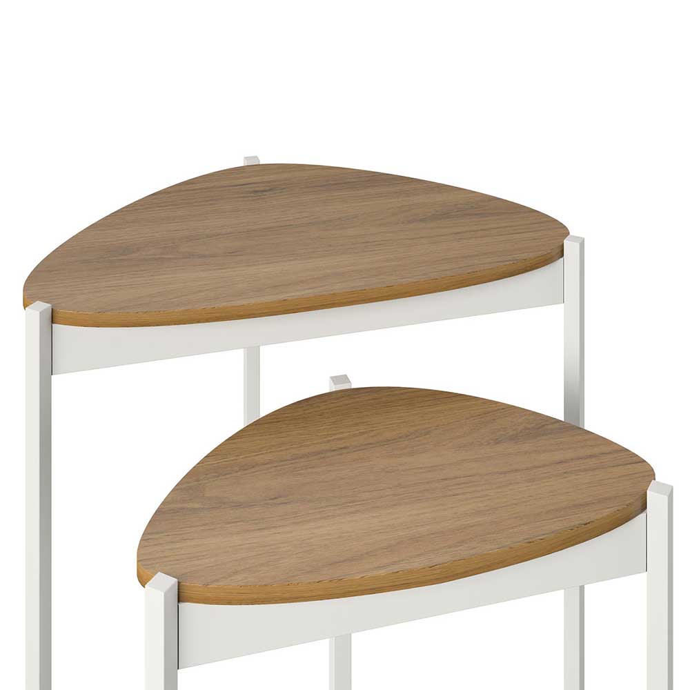 Design Beistelltisch Duo in Walnuss Optik - Procado (zweiteilig)