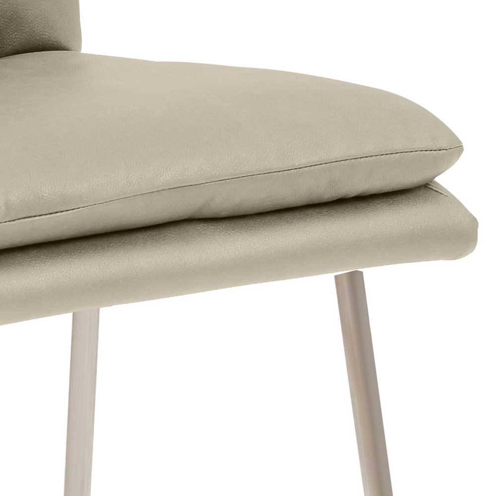Moderner Tresenstuhl in Taupe & Edelstahl - Eight