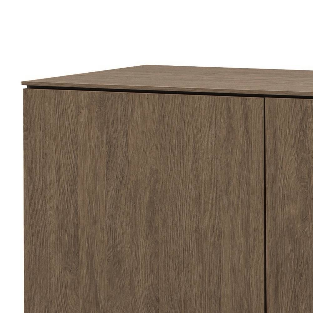 Detailansicht der Oberseite des Sideboards in Nussbaum Holzoptik mit feiner Maserung – Julado