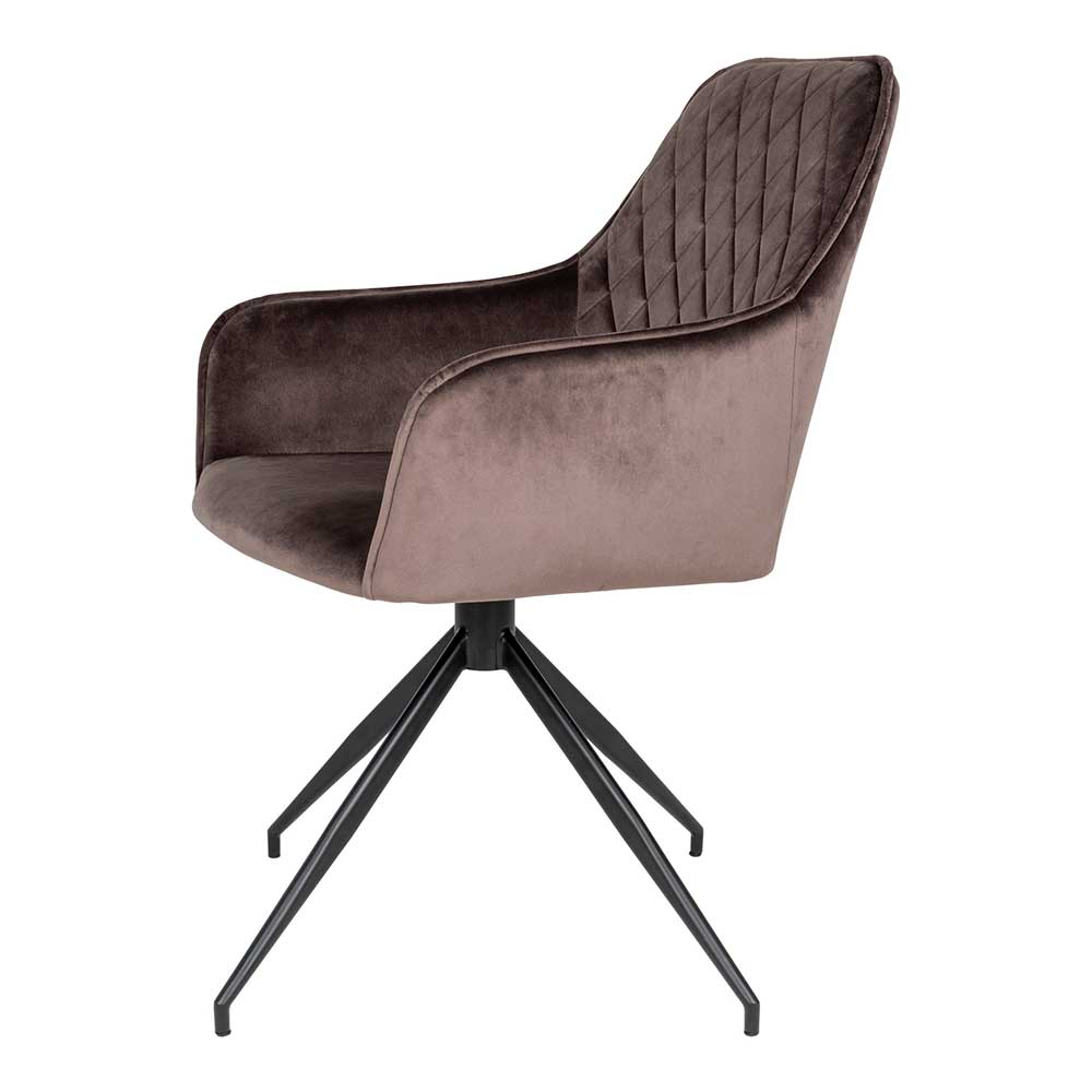 Samt Tischsessel in Taupe - Chiron