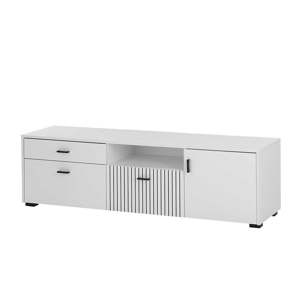 Weiße Wohnzimmerschränke & Wandboard im Set - Dualkos (vierteilig)
