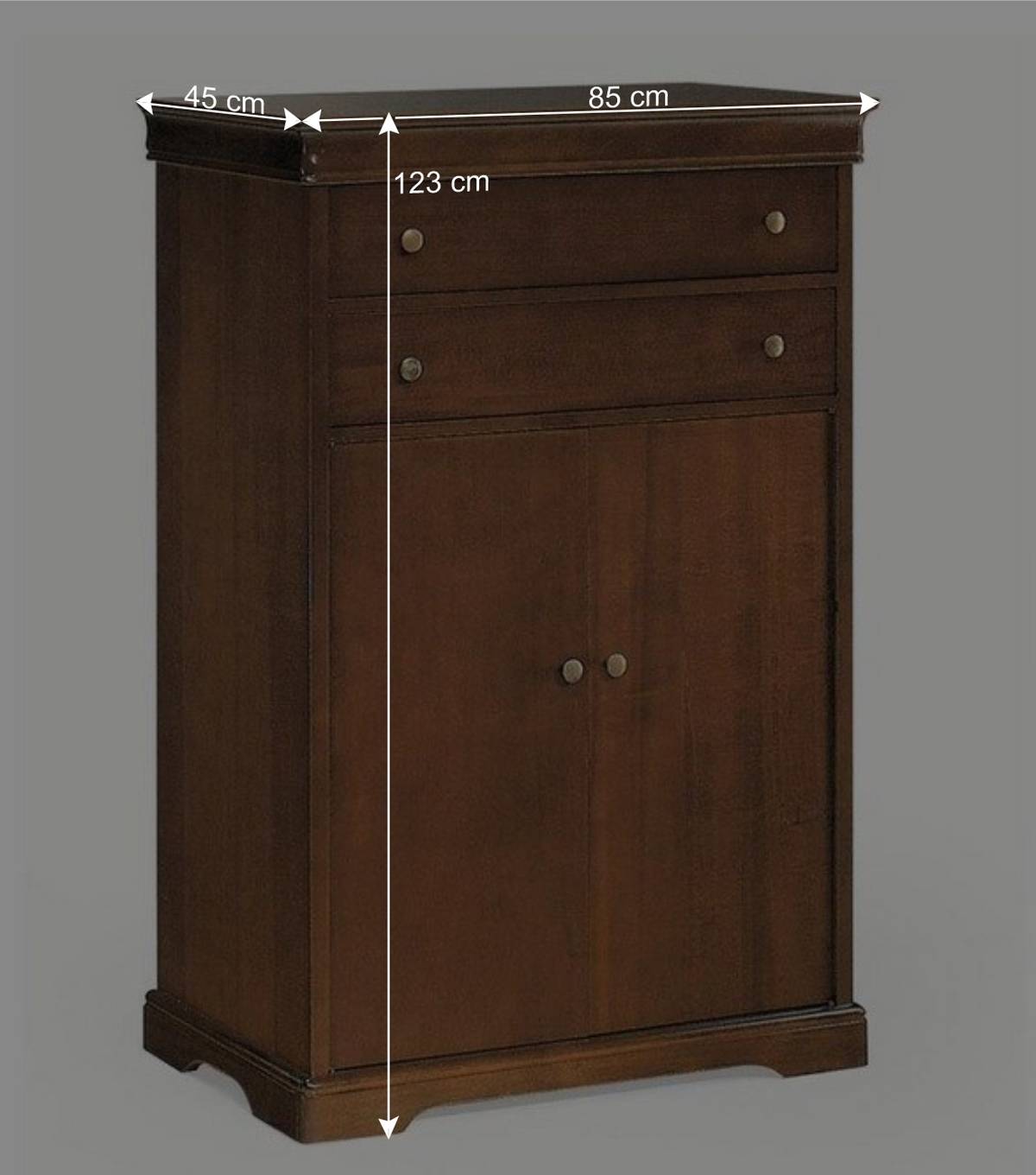 85x123x45 Schuhschrank in Nussbaum - Lemerzi