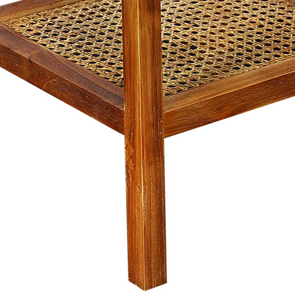 Teak Holz Nachtkommode mit Wiener Geflecht - Teako