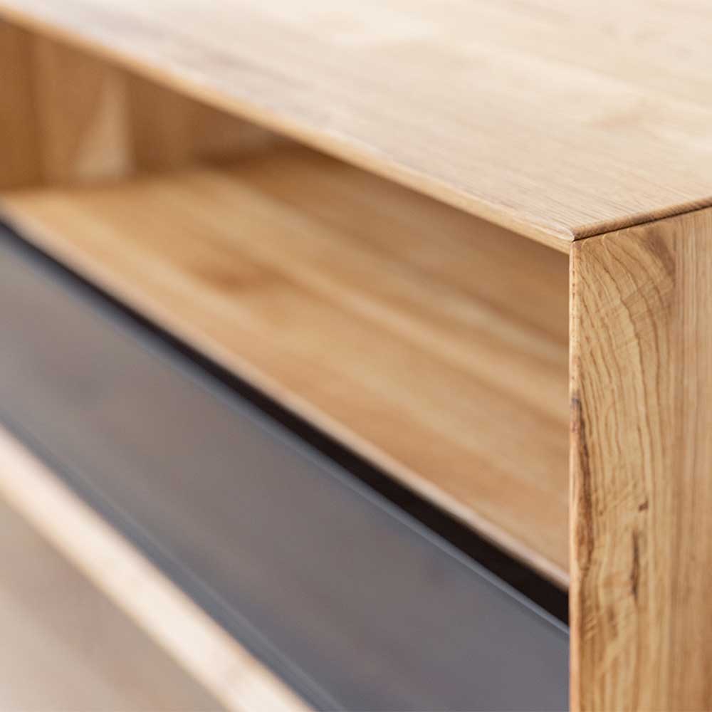 TV Lowboard aus Eiche und Metall - Fabiella