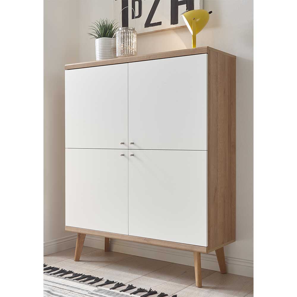 Moderne Wohnmöbel Kombi in Weiß - Cablos (fünfteilig)