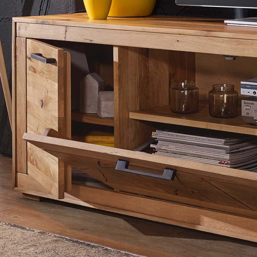 Niedriges Sideboard Troncon aus Wildeiche Massivholz