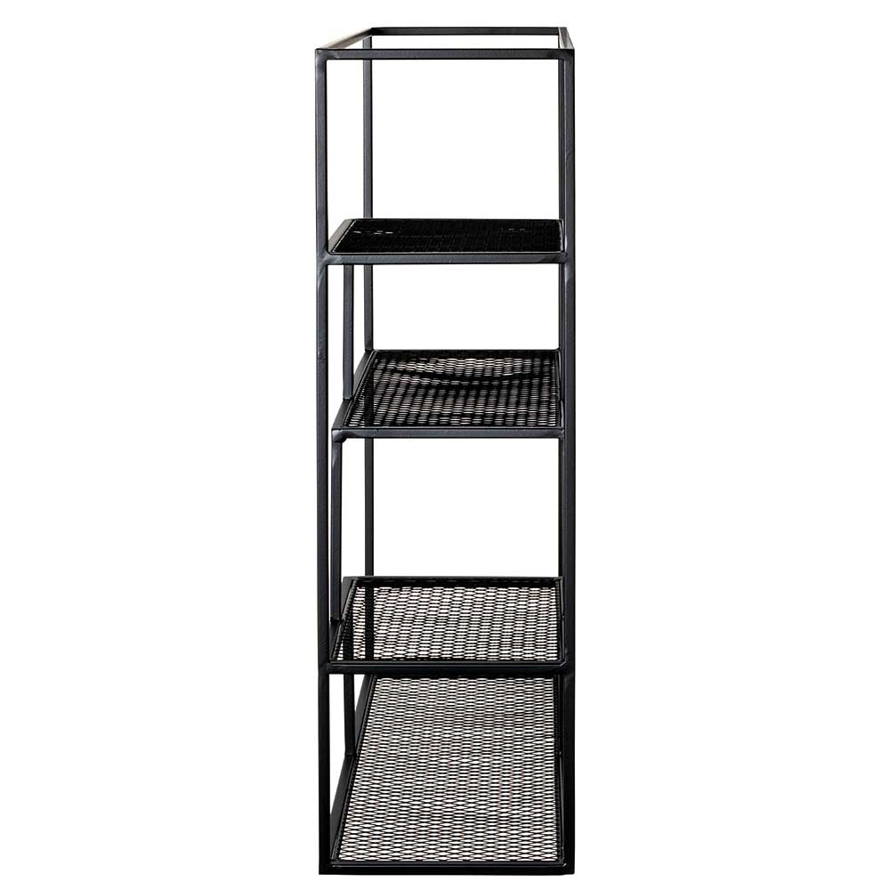 50x60x18 Wandregal aus Metall in Schwarz - Dariano