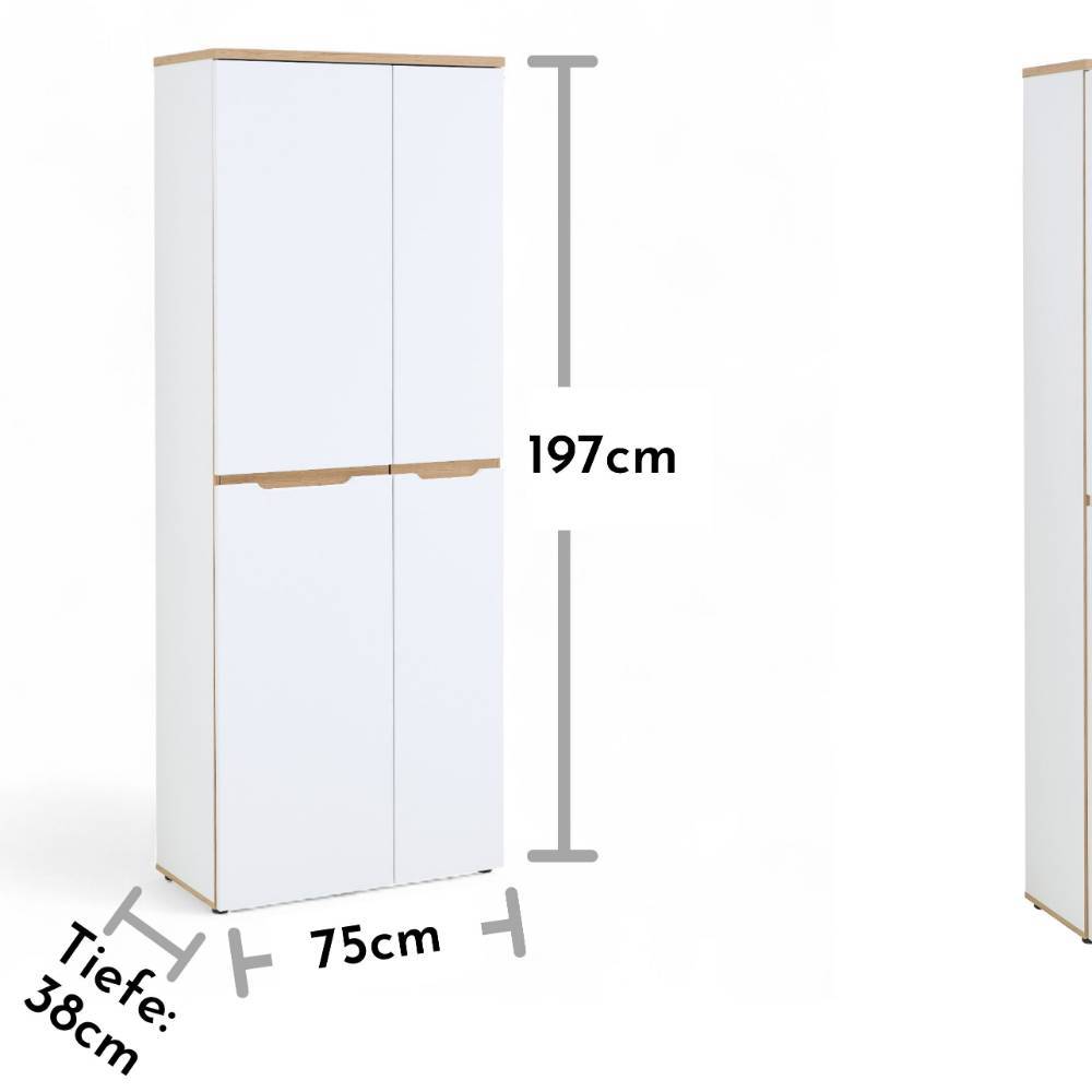 2-türiger Officeschrank in Weiß - Anesto