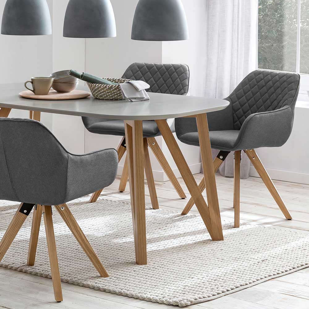 Esszimmer Tischsessel in Grau - Izmael (2er Set)