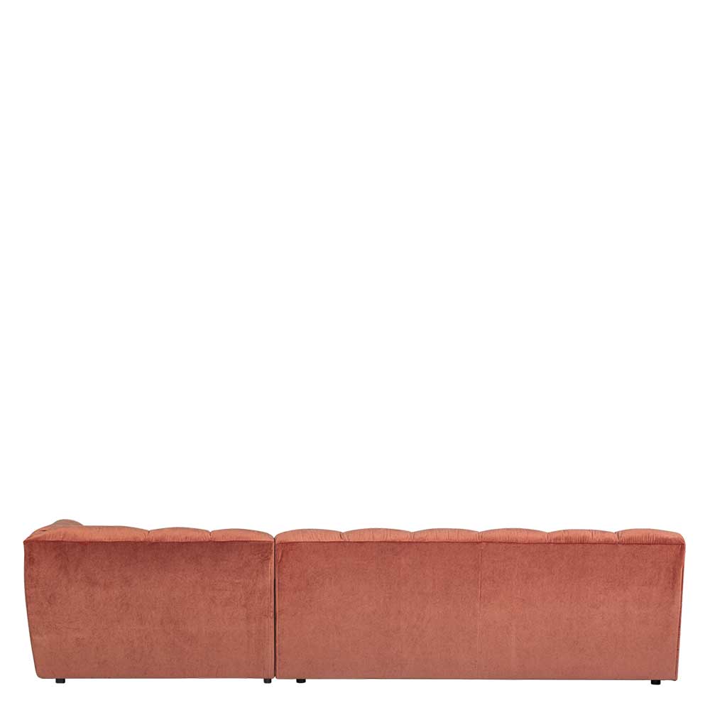 Design Eckcouch in Apricot Samt - Meteora