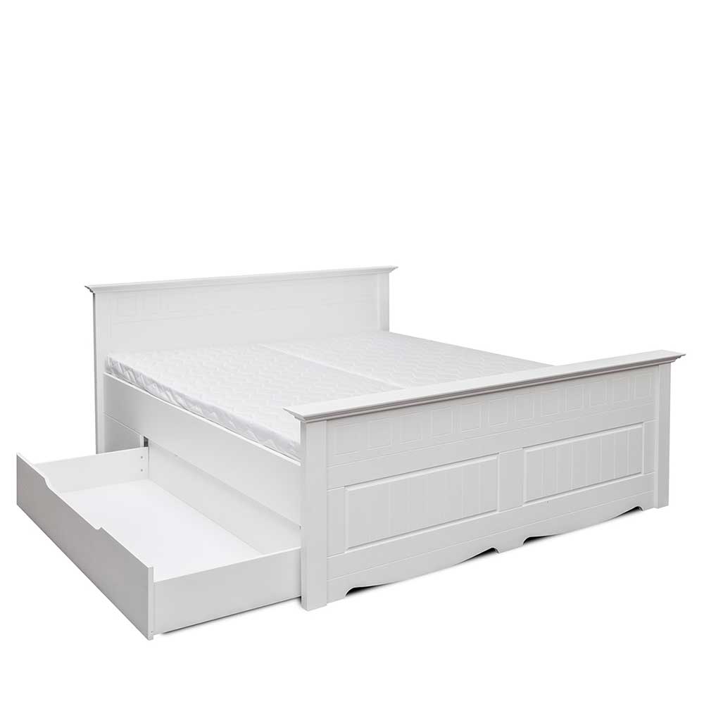 Landhausbett in Weiß lackiert - Indico