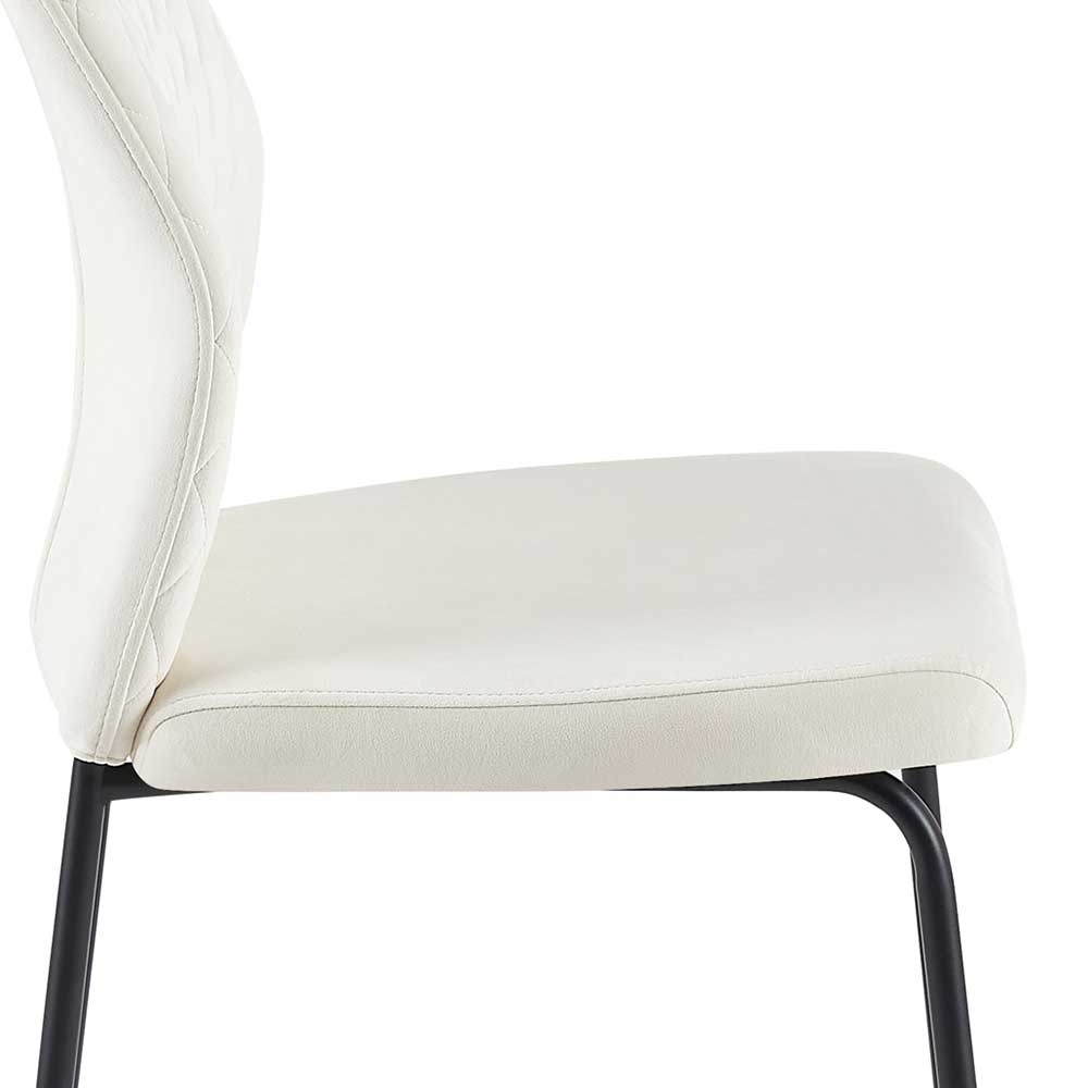 Esszimmerstuhl in Beige Samtbezug - Howard (2er Set)