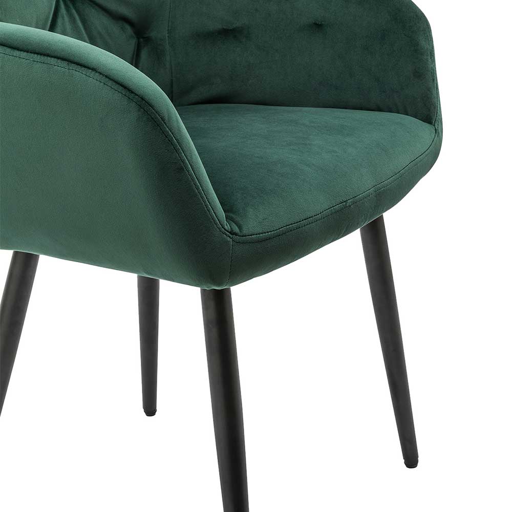 Eleganter Tischsessel in Dunkelgrün & Schwarz - Balu