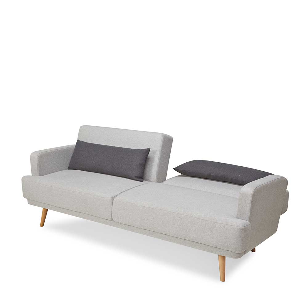 Schlafsofa in Hellgrau und Kiefer - Posadas