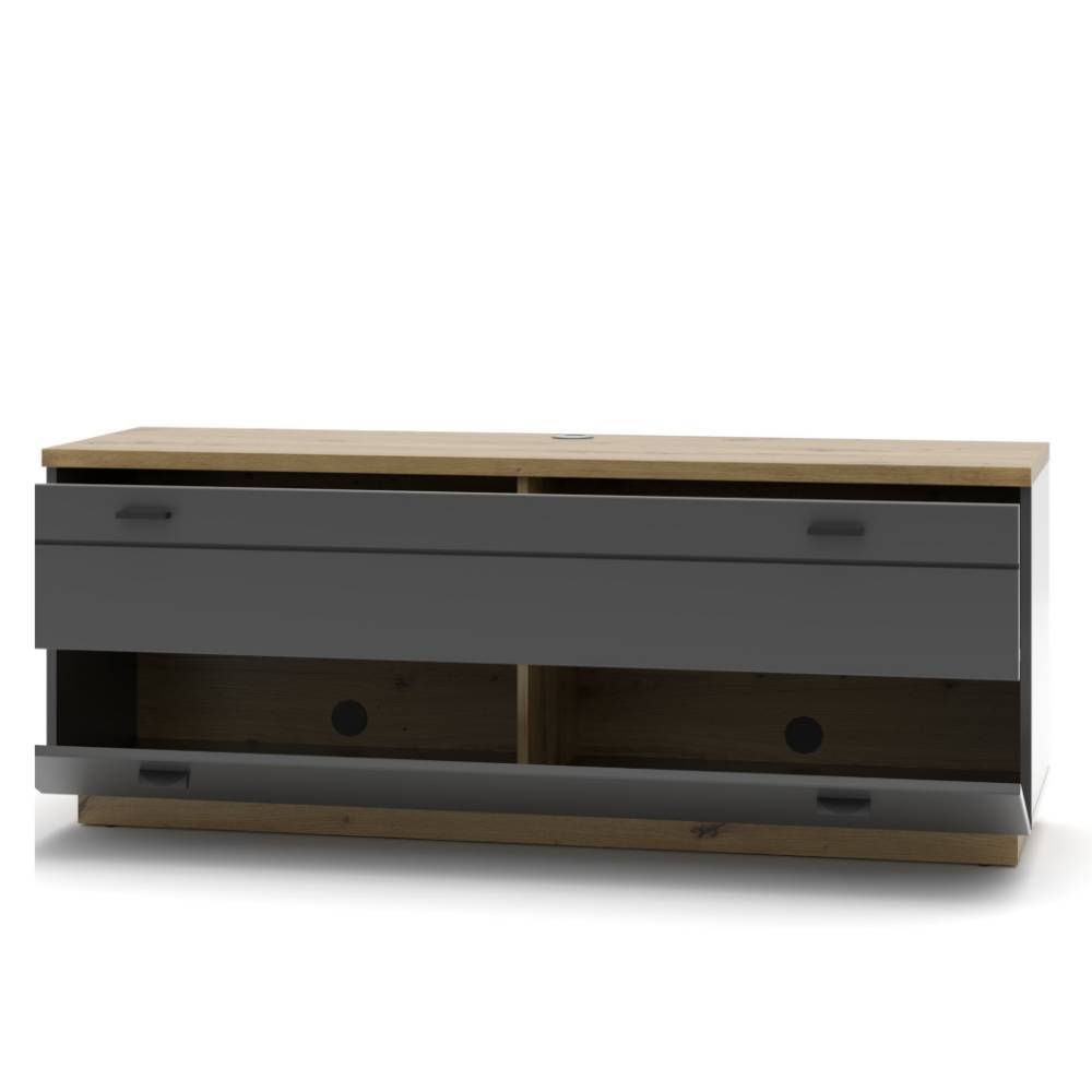 150 cm breites TV Board in mattem Dunkelgrau - Azar