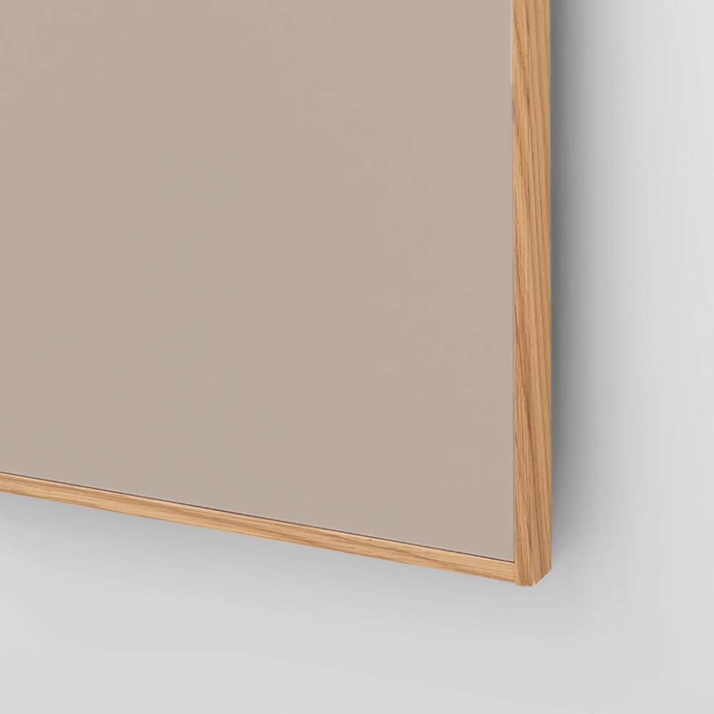 Schmales Garderobenpaneel in Beige mit eleganter Umrandung aus Eiche Bianco Holz – Nova