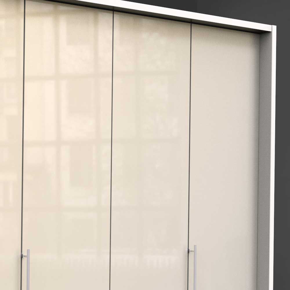 3-türiger Falttüren Kleiderschrank in Creme - Zidarie