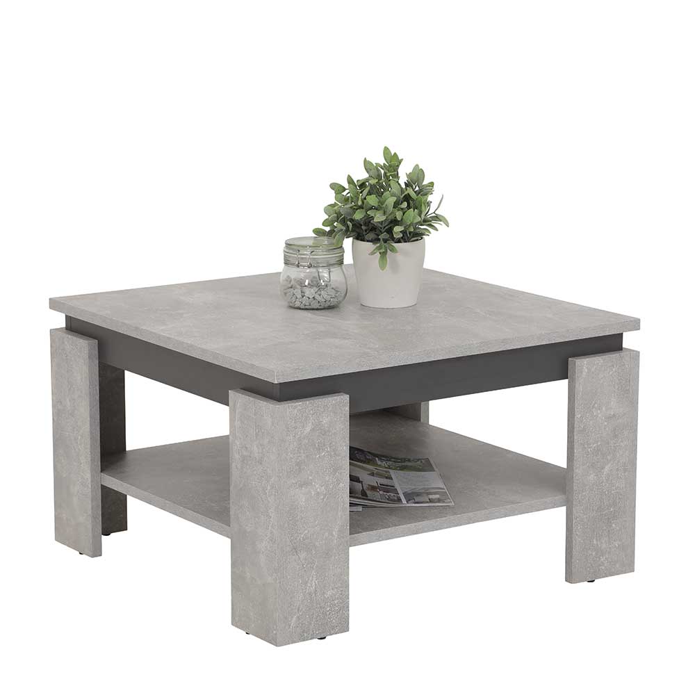 Kleiner Couchtisch in Betonoptik & Anthrazit - Belves