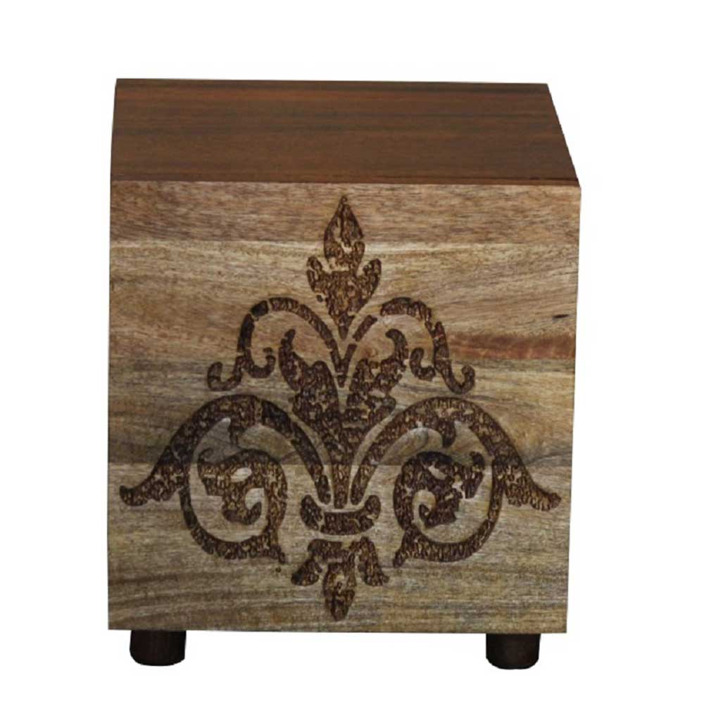 40x35x40 Holz Schränkchen mit Ornament Schnitzerei - Kick