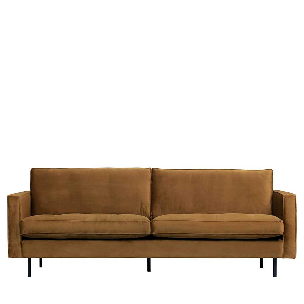 Samt Retrosofa in Honigfarben - Saguan