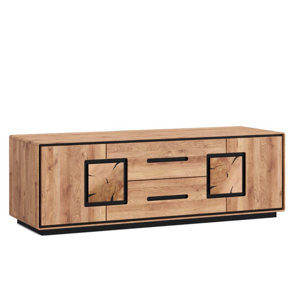 TV Lowboard mit Hirnholz Applikationen - Shipper