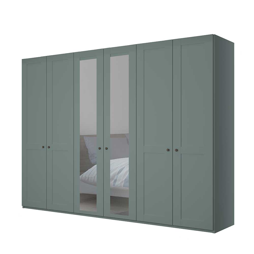 6-türiger Landhaus-Kleiderschrank in Graugrün - Rajavo