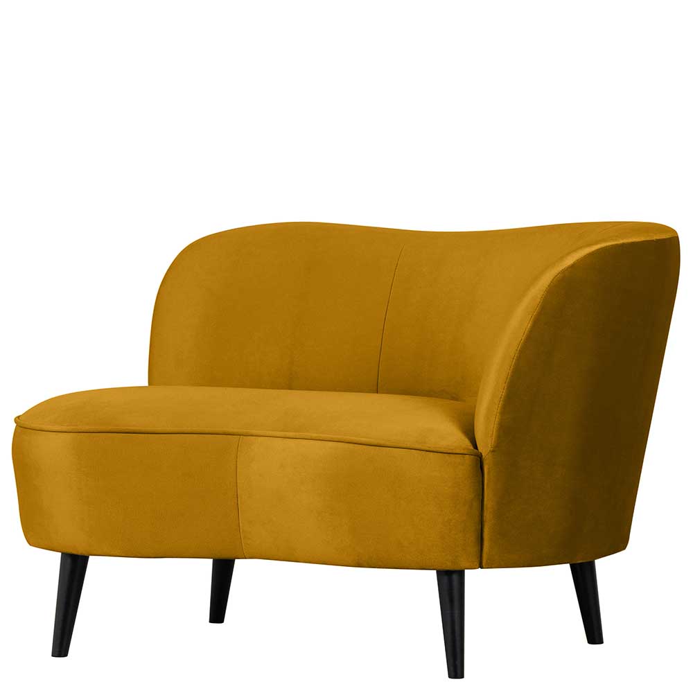 Lounge Sessel in Ocker Gelb Samt - Srimanko