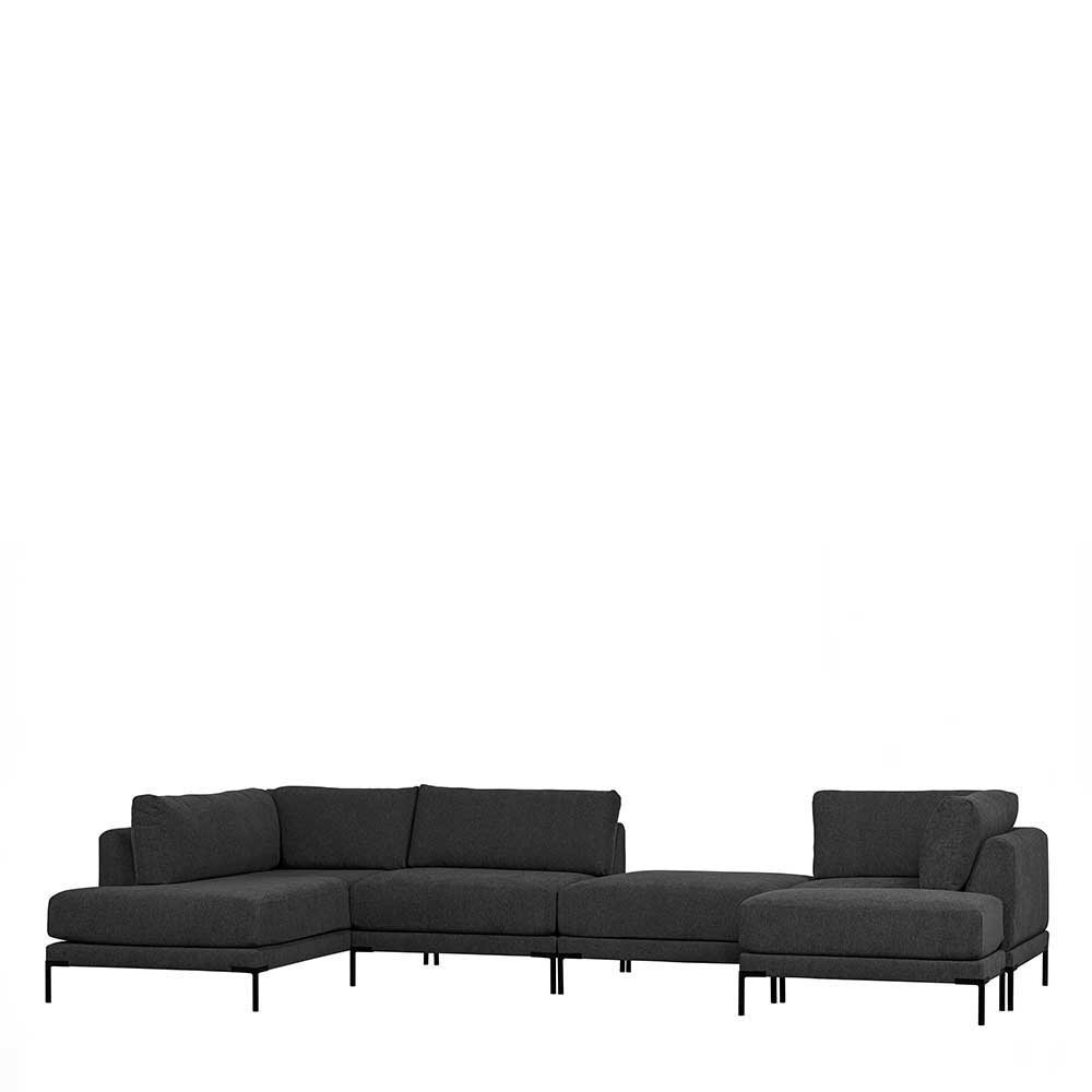 Dunkelgraues Eckelement Modulsofa - Marietta