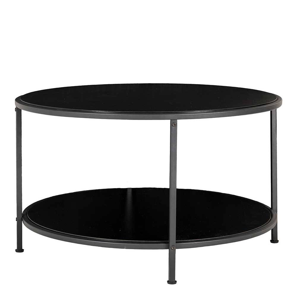 Schwarzer Sofatisch mit Ablage in modernem Design - Caveira