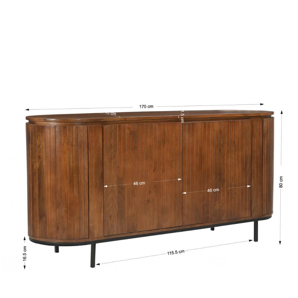 Retro Design Sideboard aus Mangoholz - Galadira
