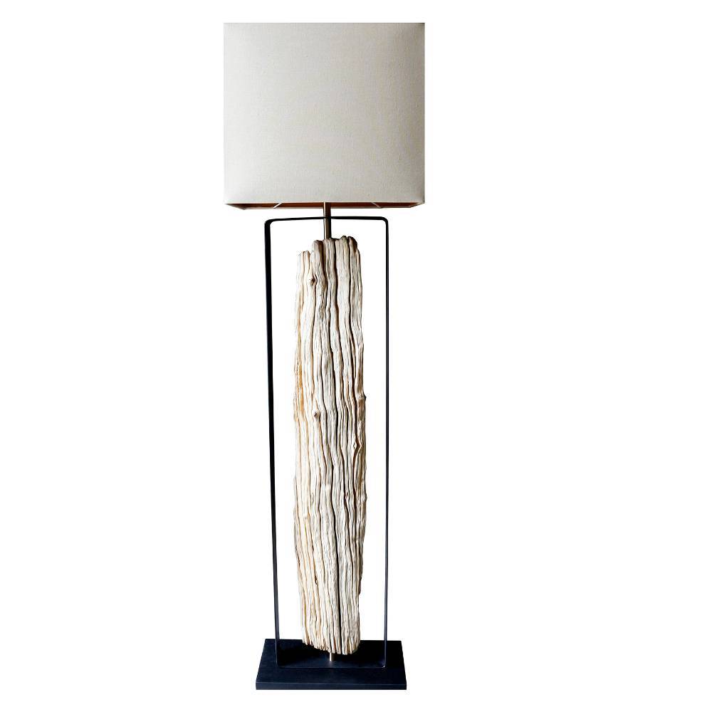 Stehlampe in Weiß Beige Schwarz - Auray