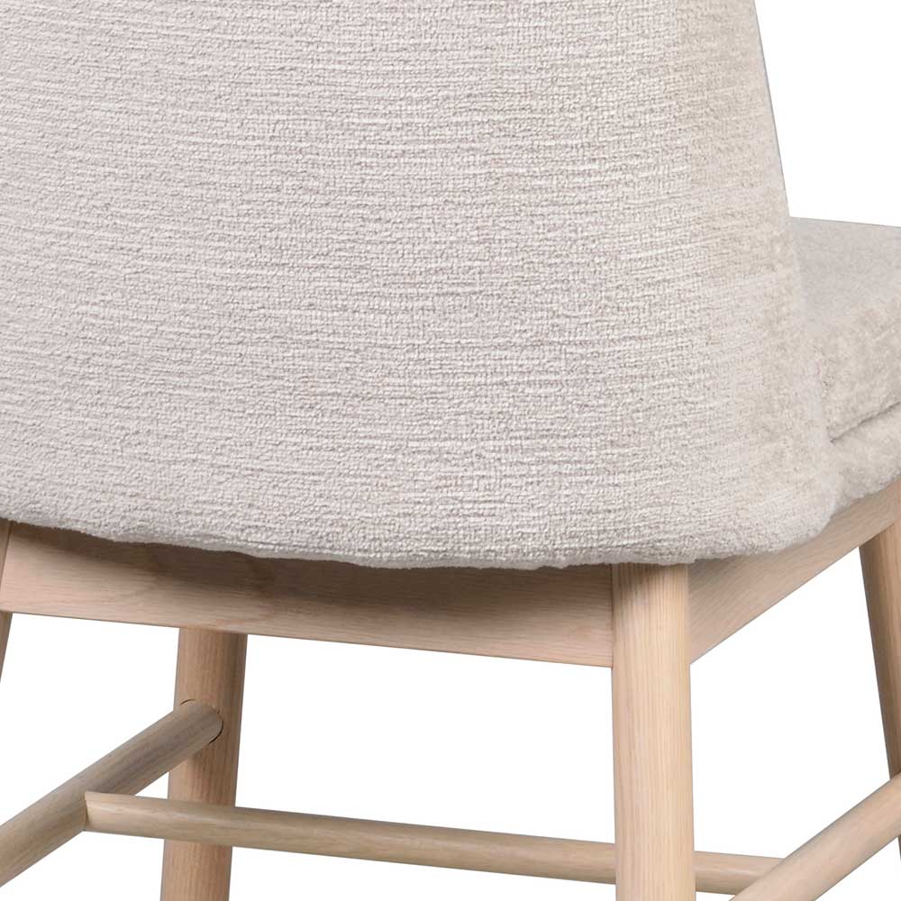 Polsterstuhl in Creme Strukturstoff - Peppino (2er Set)