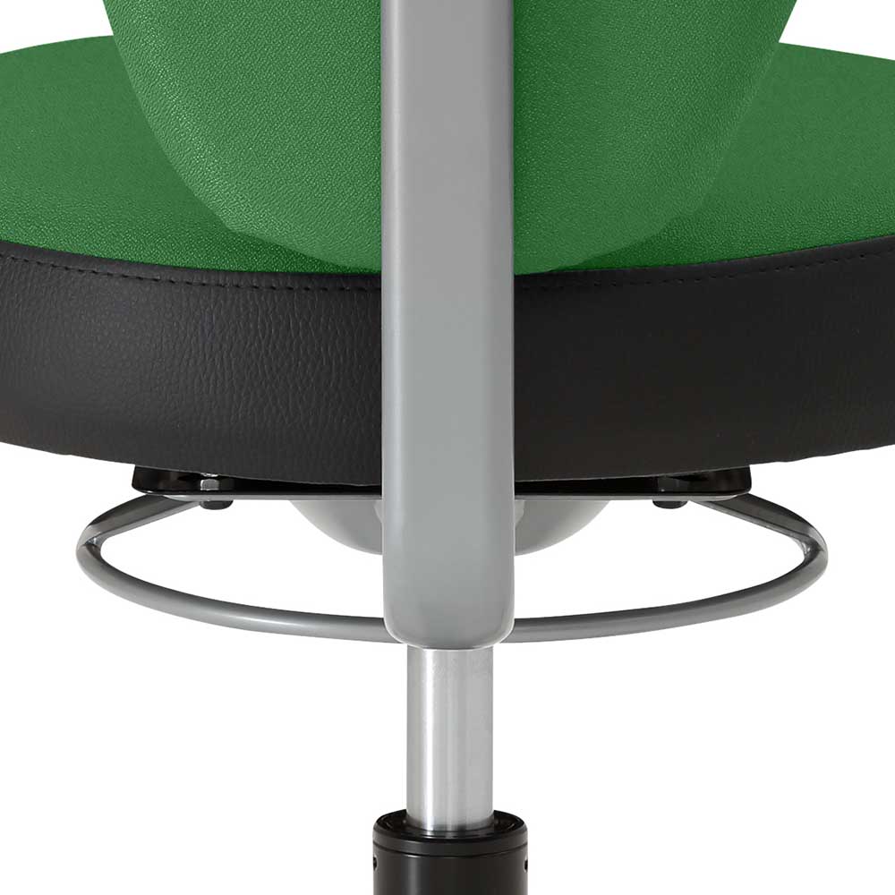 Mobiler Hocker mit Lehne in Grün Schwarz - Solari